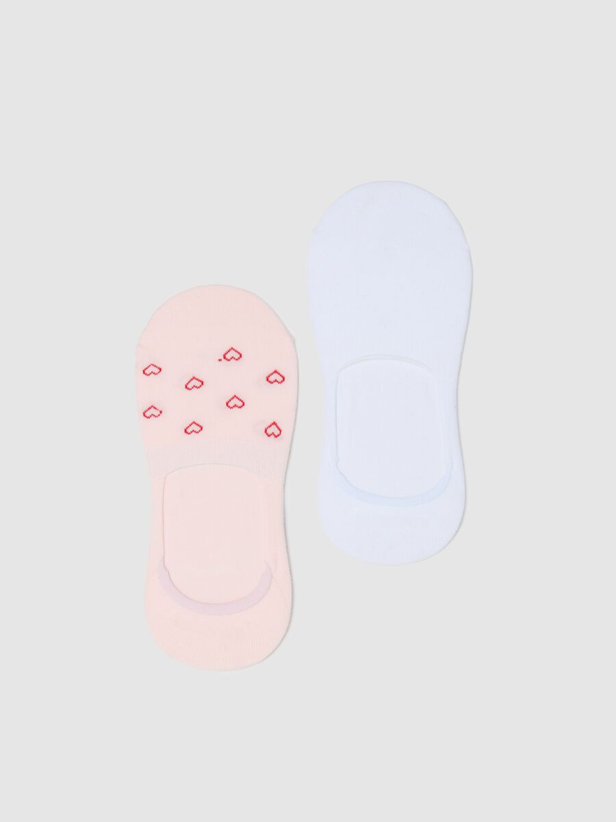 Two-pair pack white and pink shoe liners_0