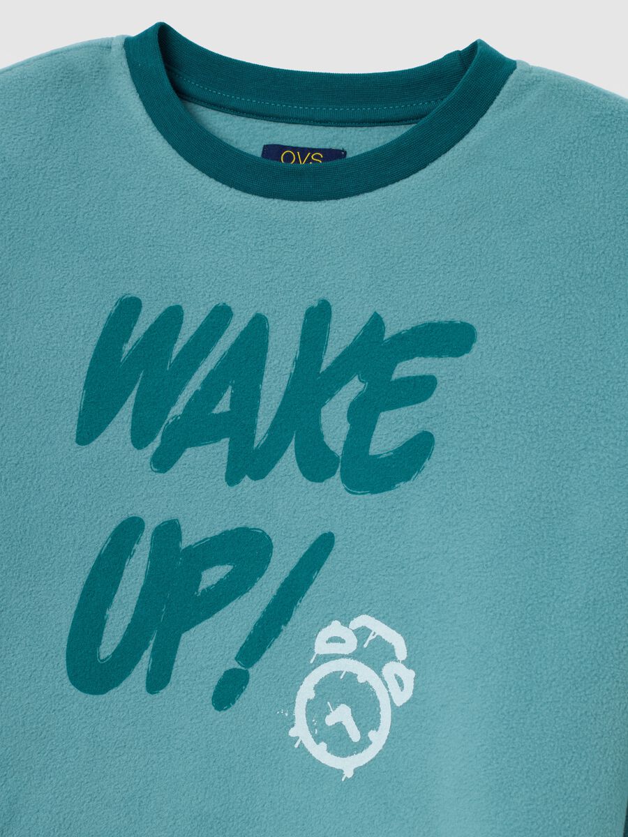 Pigiama da bambino in micropile verde regular fit_2