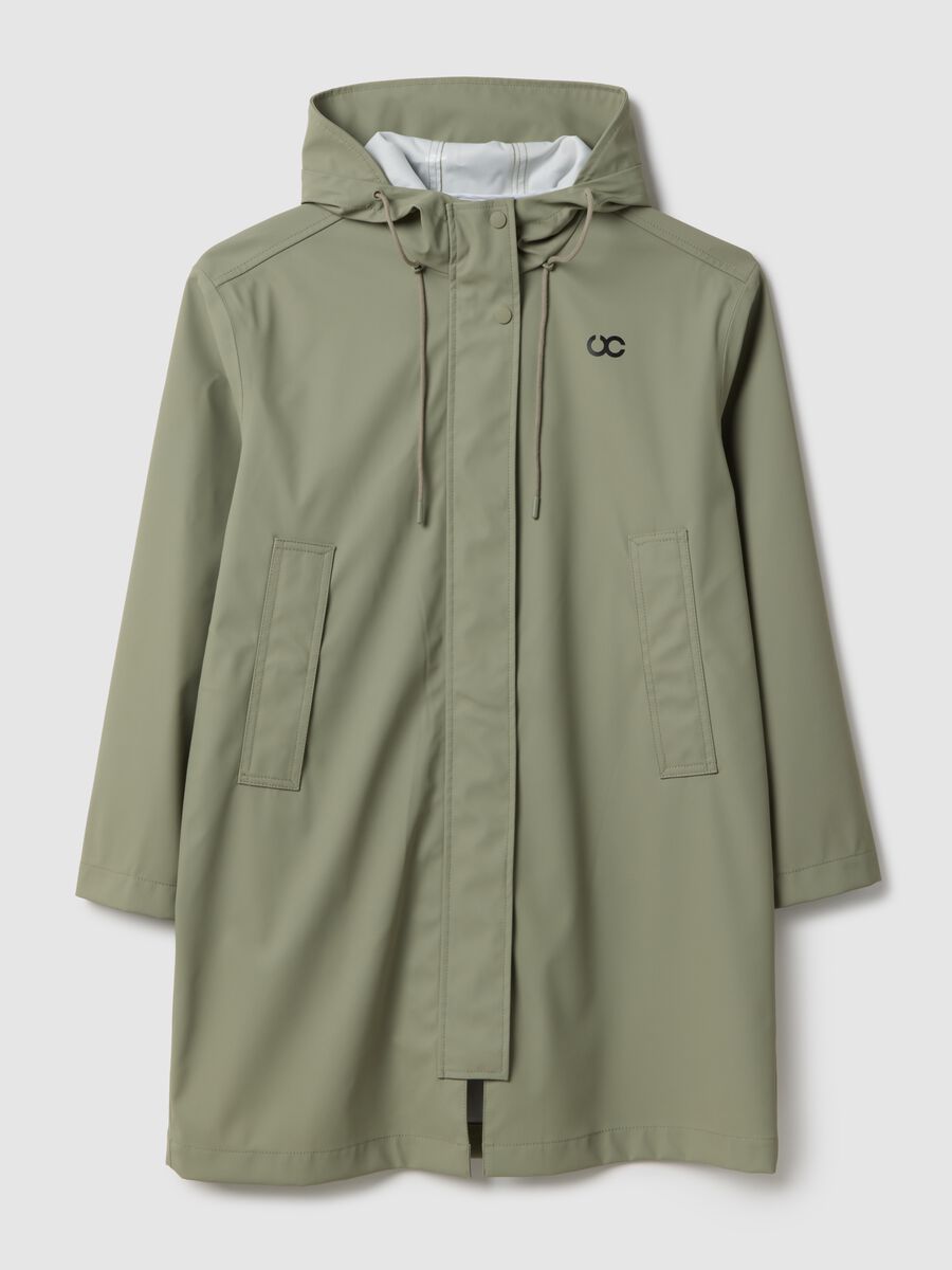 Green waterproof hooded jacket regular fit_4