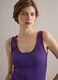 Tank top viola in puro cotone a costine_0