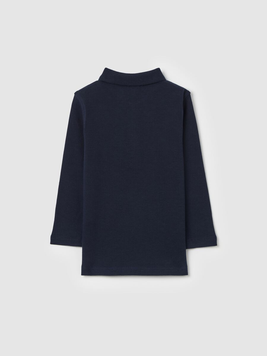 Long-sleeved cotton polo shirt_1