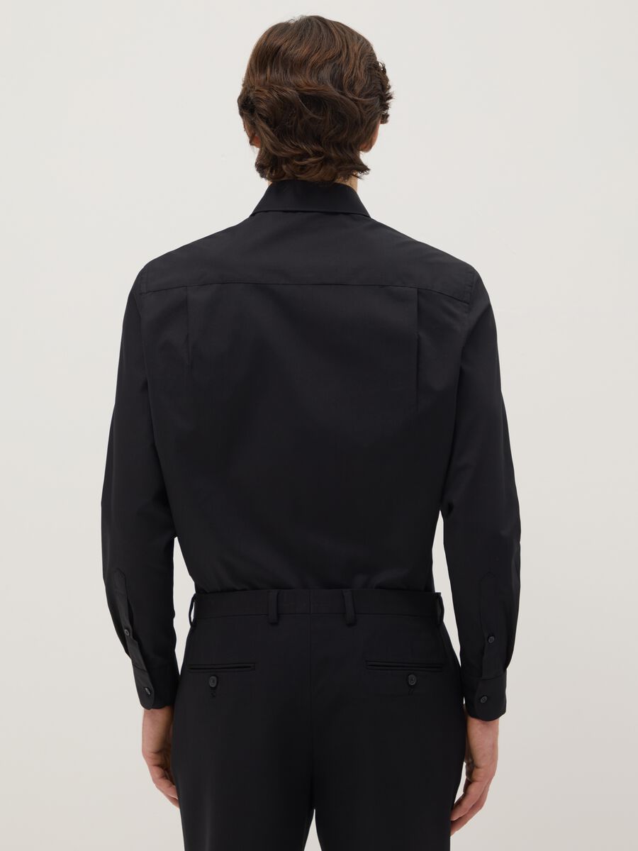 Black cotton-blend shirt regular fit easy iron_2