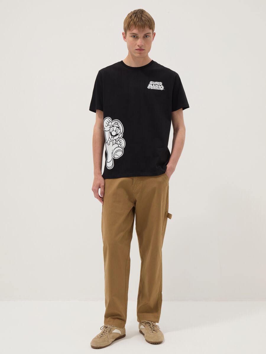 Black pure cotton T-shirt with graphic print_1