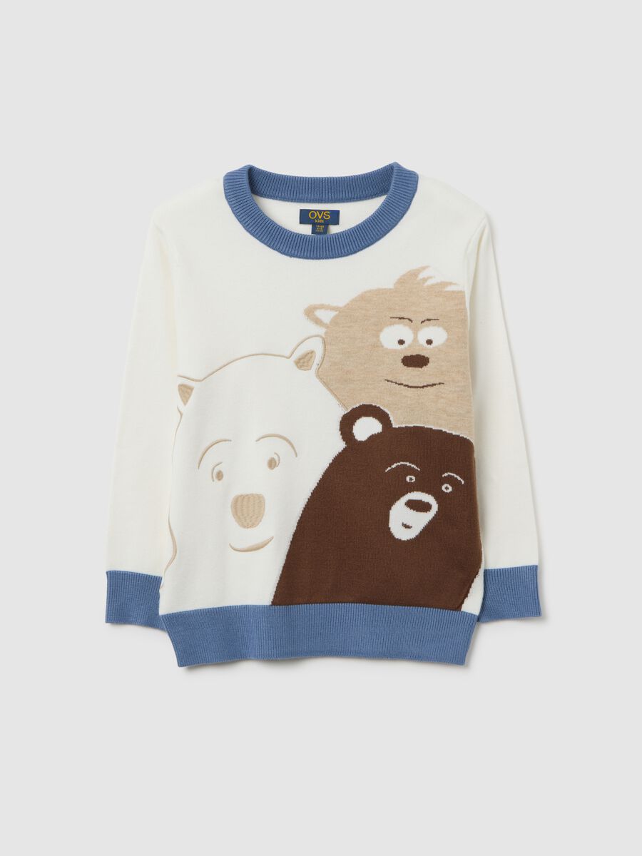 Multicolour children's regular fit jumper with prints_0