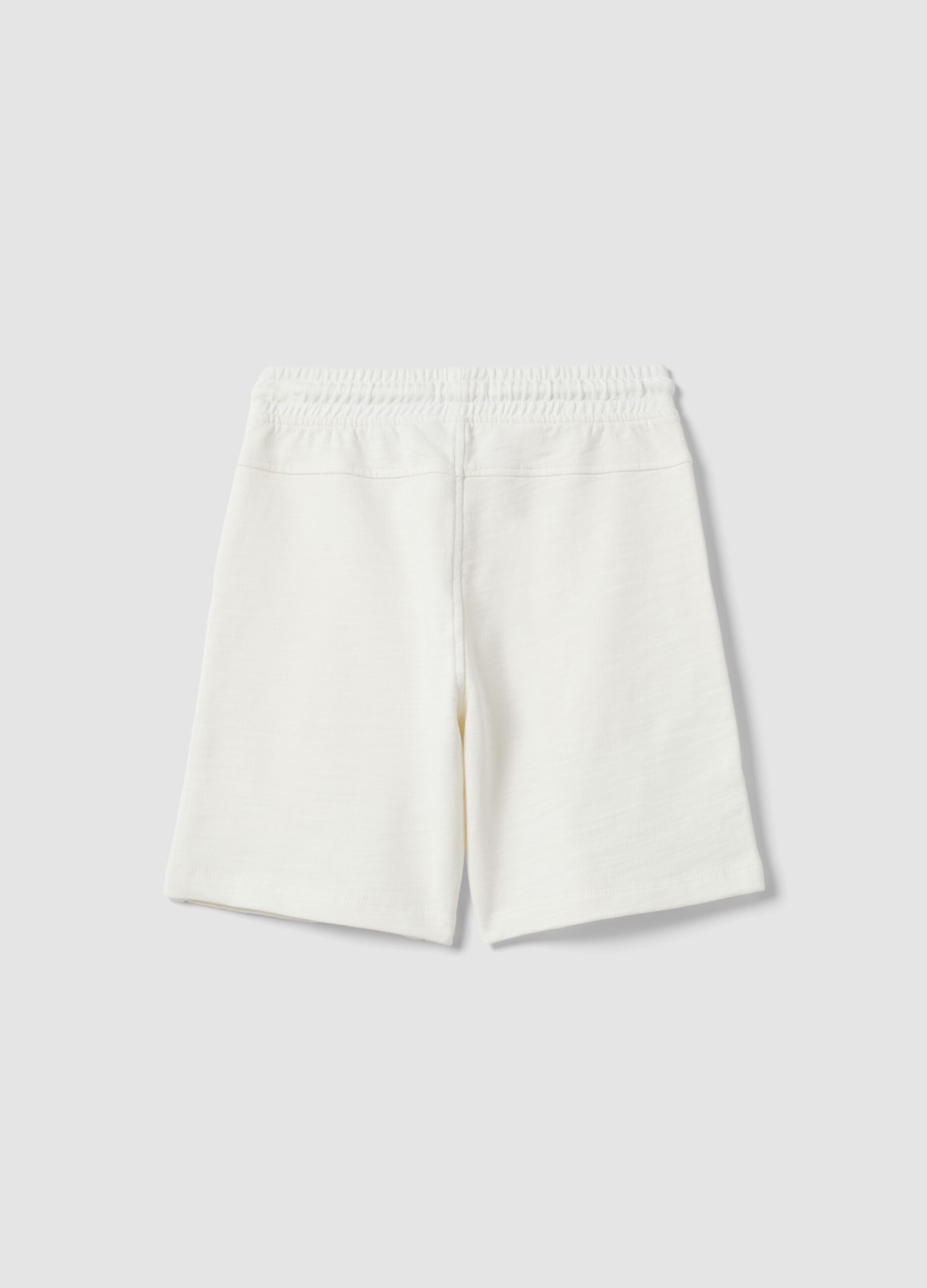 Boys&rsquo; white pure cotton shorts with elasticated waist