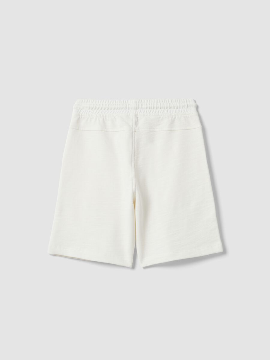Boys&rsquo; white pure cotton shorts with elasticated waist_1