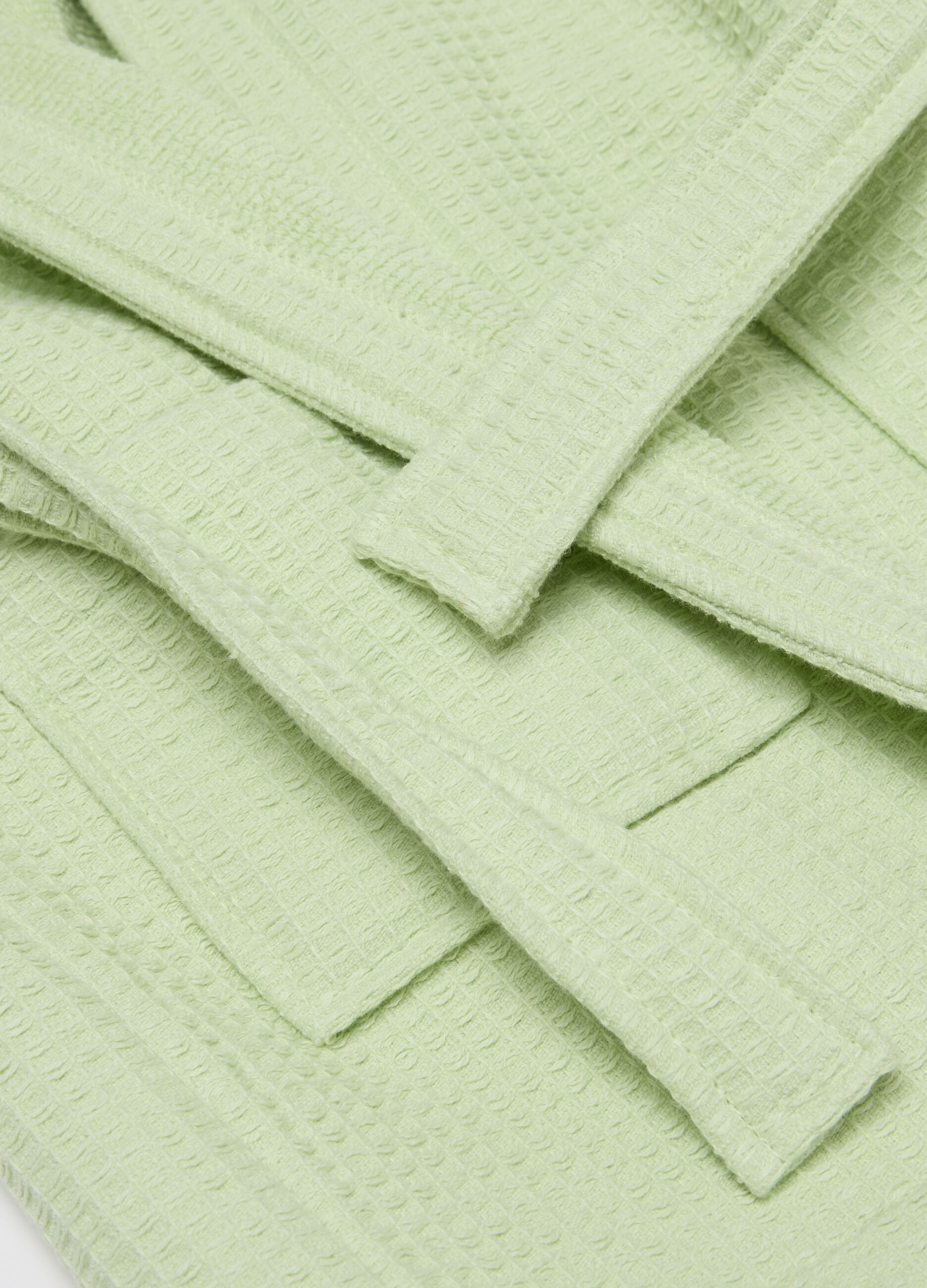 Dinosaur bathrobe with waffle weave