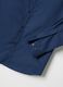 Blue cotton blend slim fit easy iron shirt_5