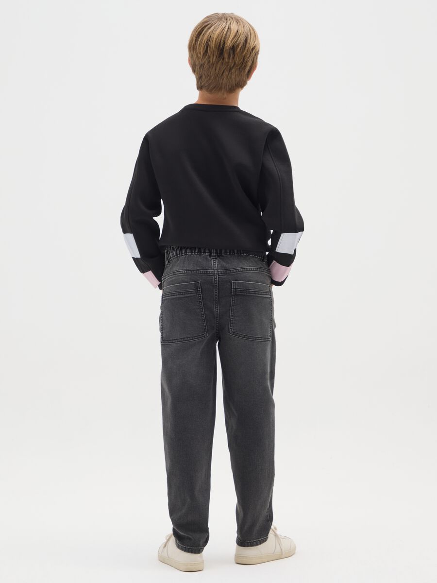 Boys' Black Comfort Denim Trousers_1