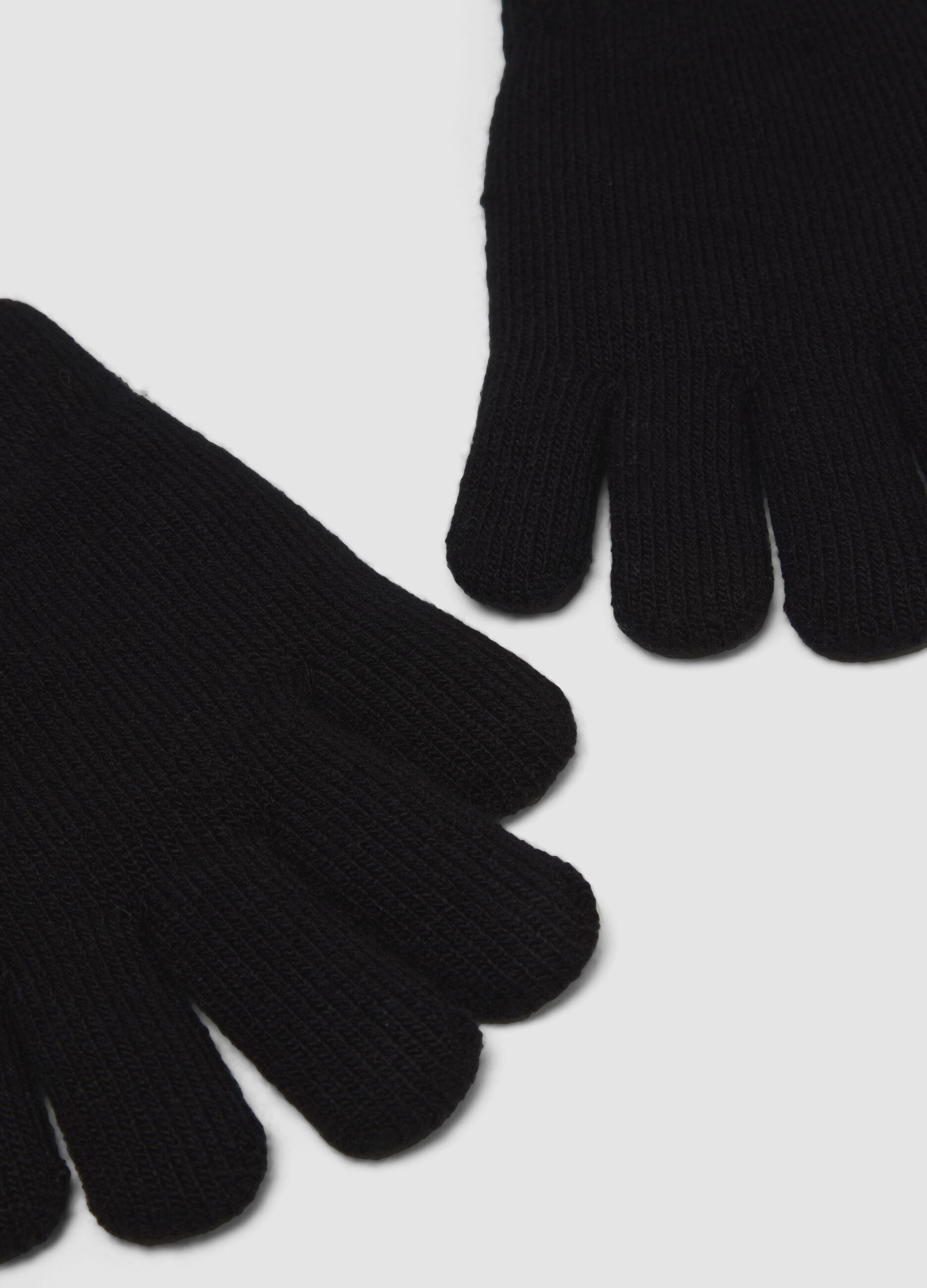 Black stretch-fabric gloves