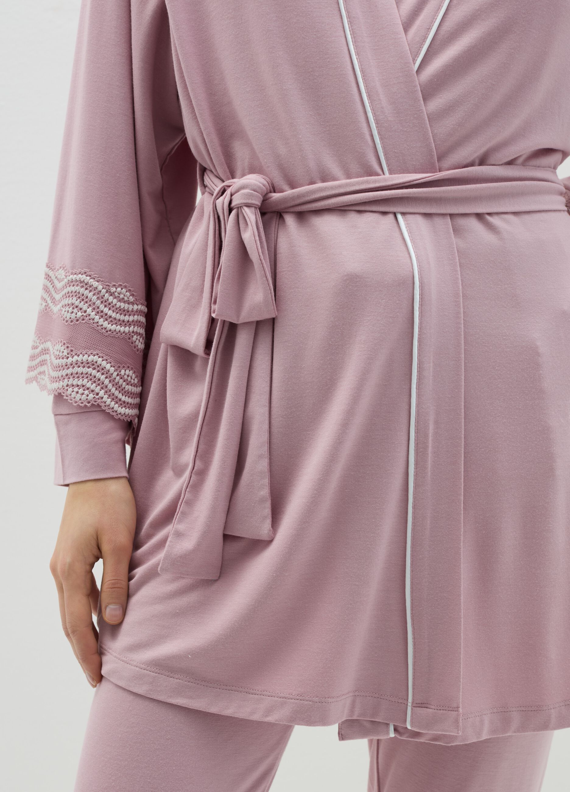 Modal robe with contrasting details