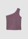 Fitted purple stretch cotton tank top for girls_4