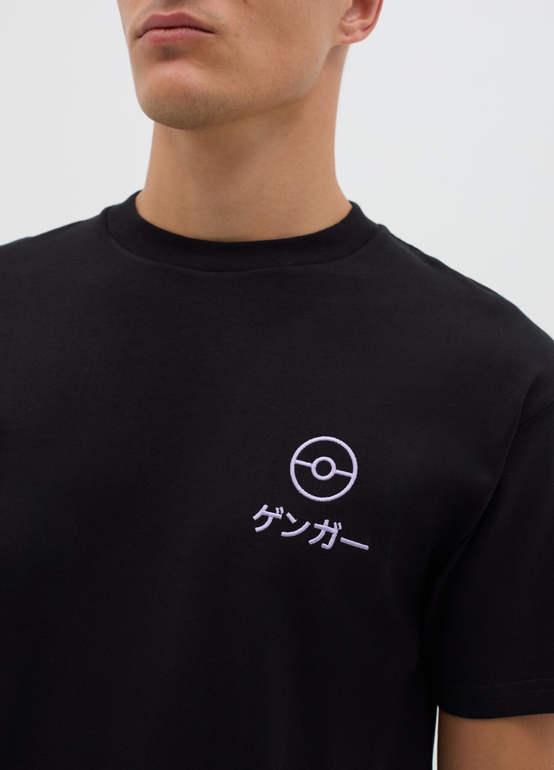 Men's Black Manga Cotton T-shirt