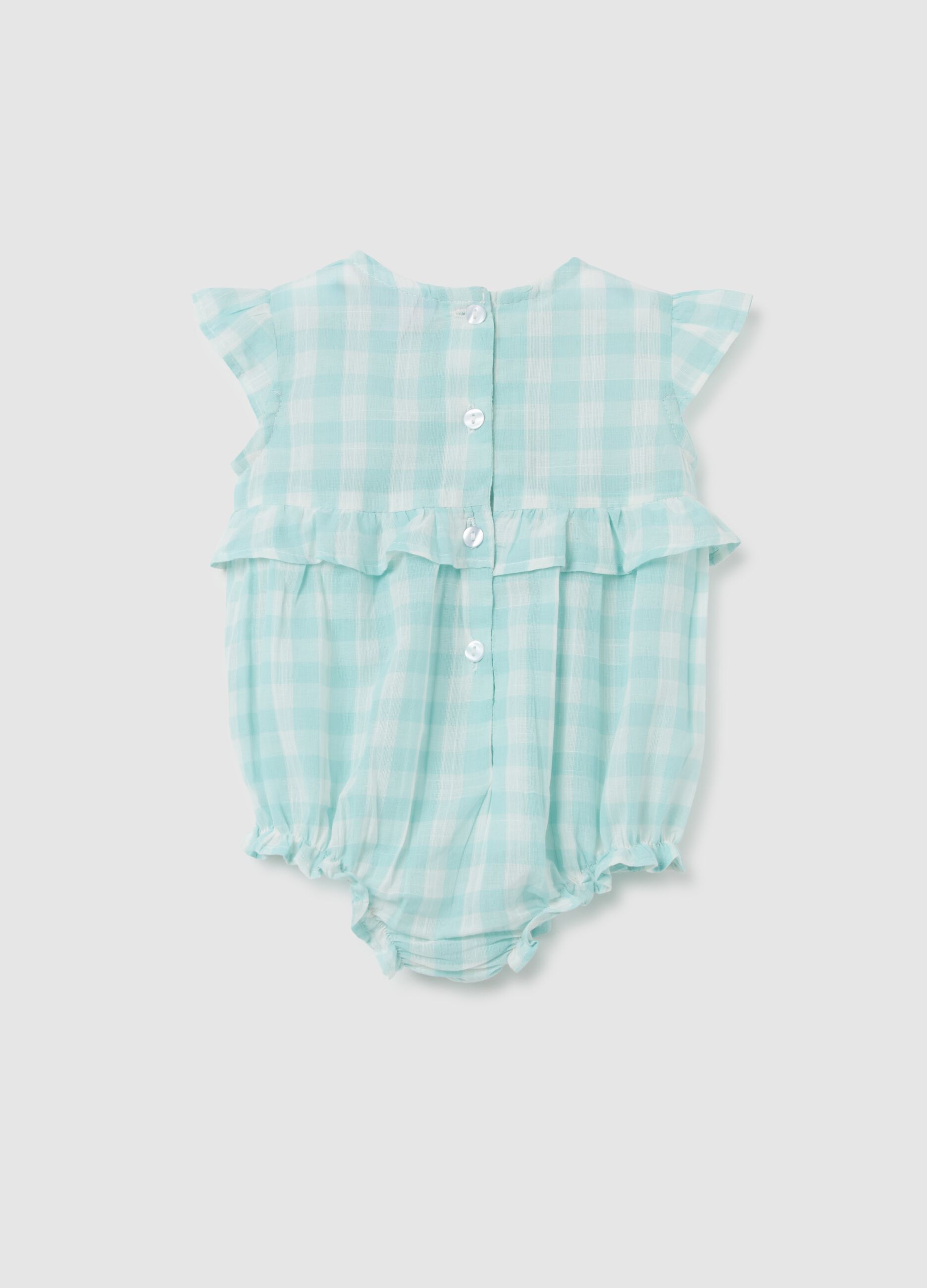 Baby Girl Bodysuit in Pure Cotton Multicoloured with Ruffles