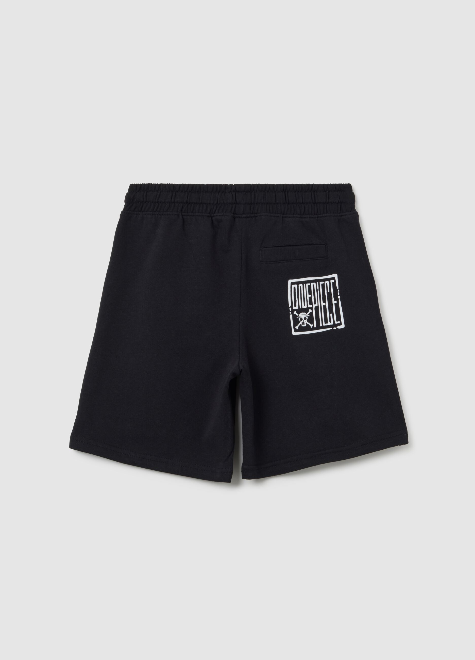 Boys' Black Pure Cotton Shorts with Print