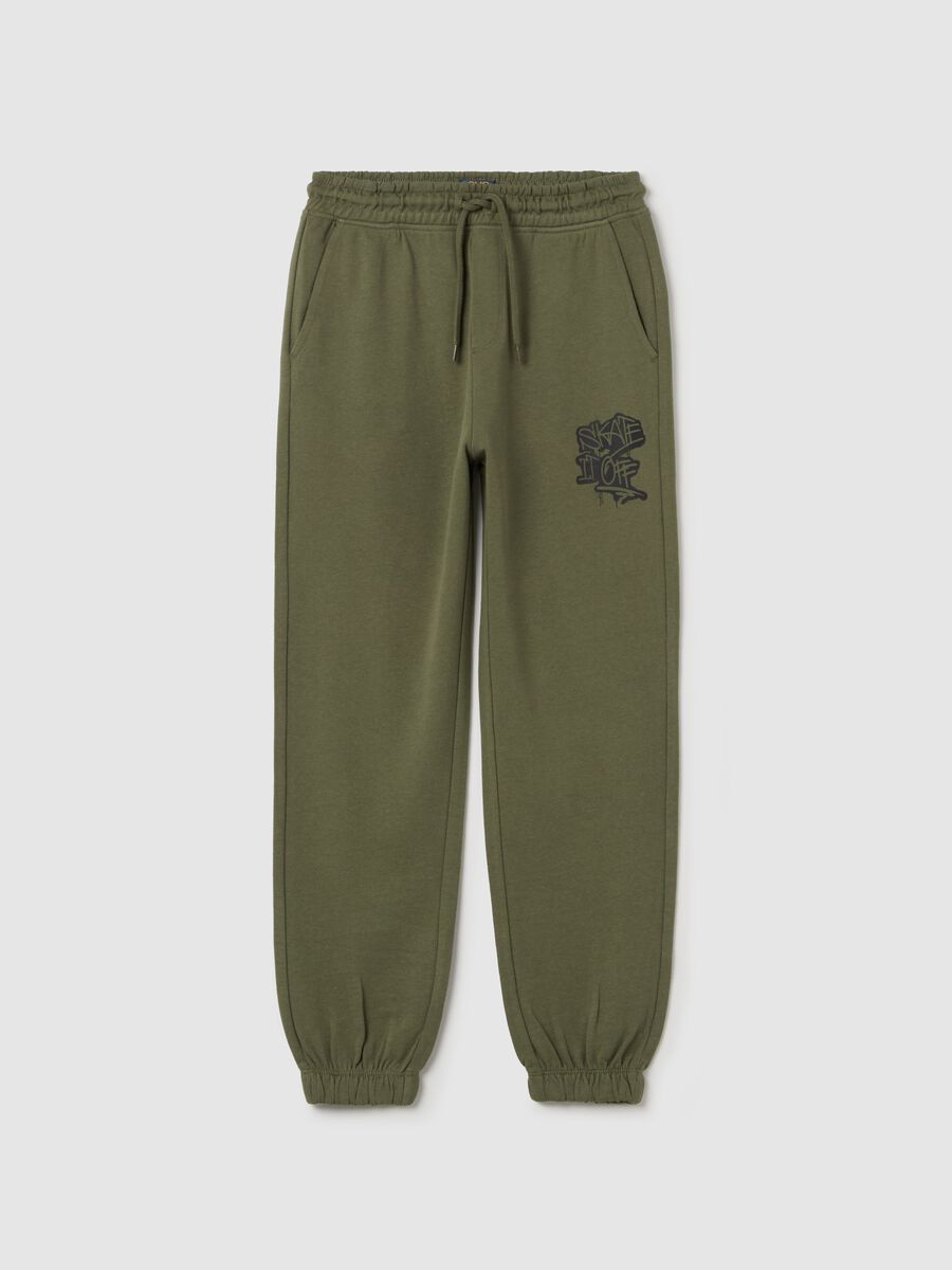 Loose-fit joggers with drawstring and print_0