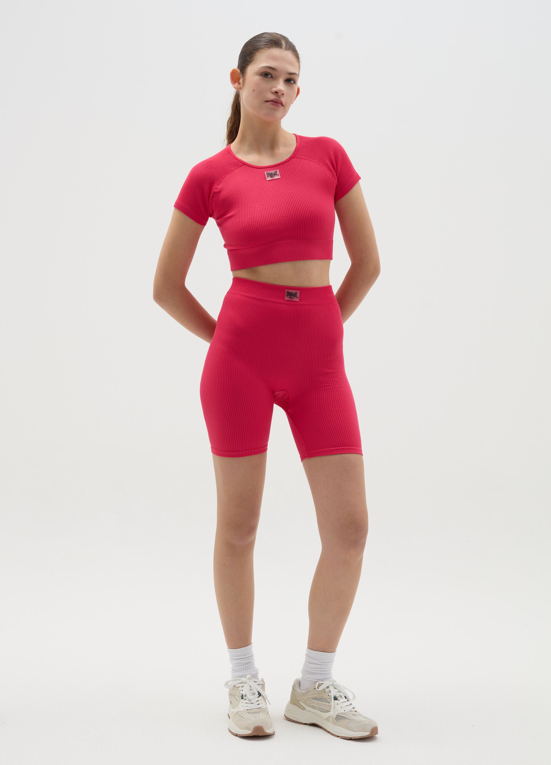 Ribbed cycle leggings