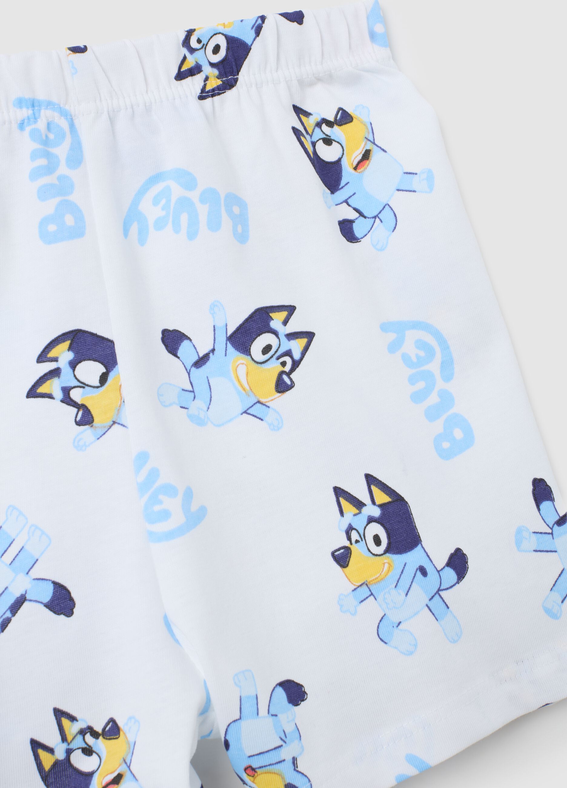 Children's summer pyjamas in pure white cotton regular fit
