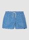 Blue swim shorts with wave pattern_0