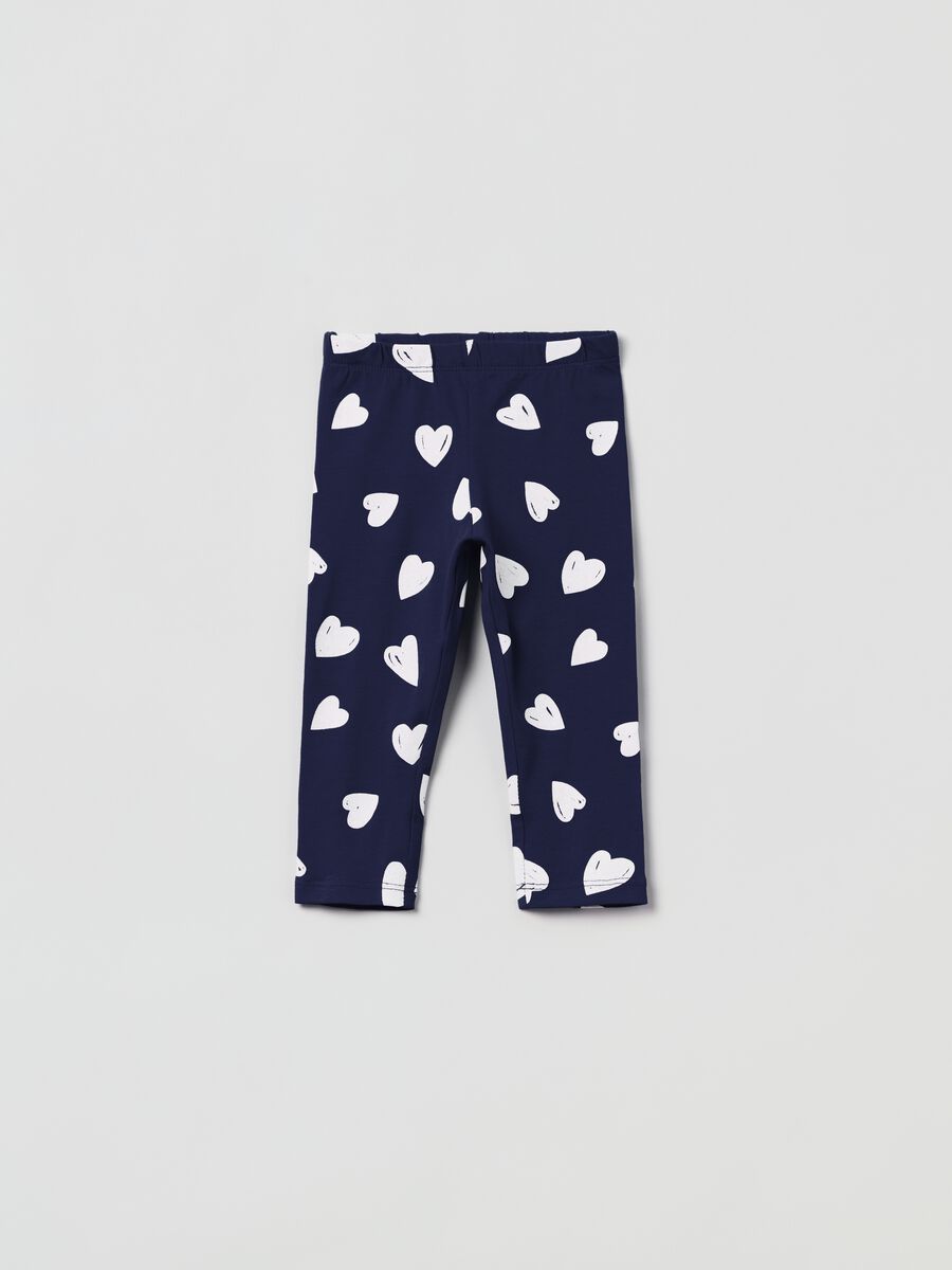 Jersey joggers with hearts print_0