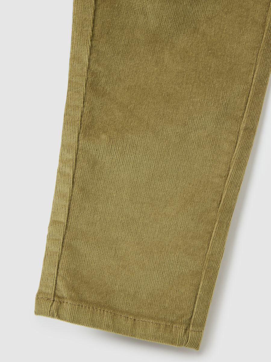 Pantaloni da bambino in cotone e velluto marroni regular fit_3