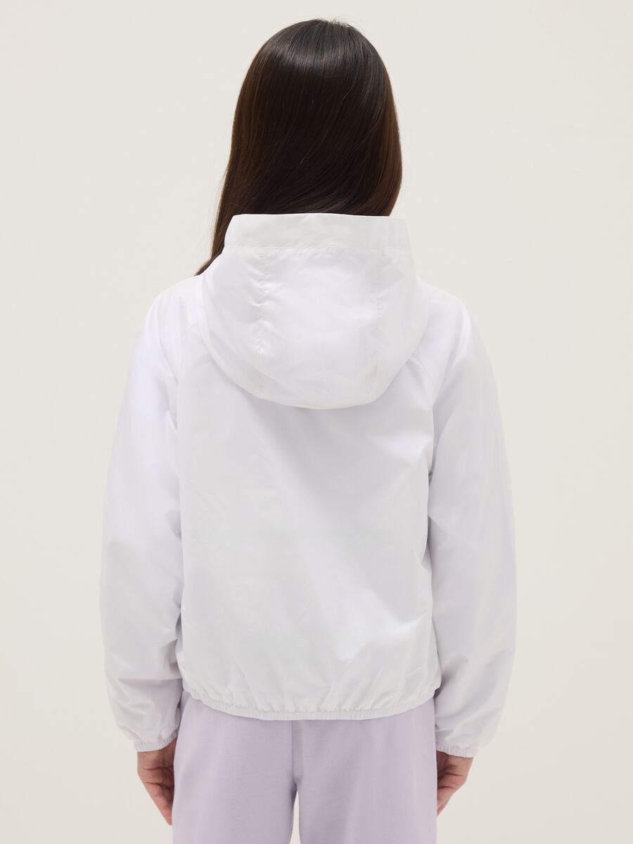 Giacca bianca con cappuccio da ragazza regular fit_1