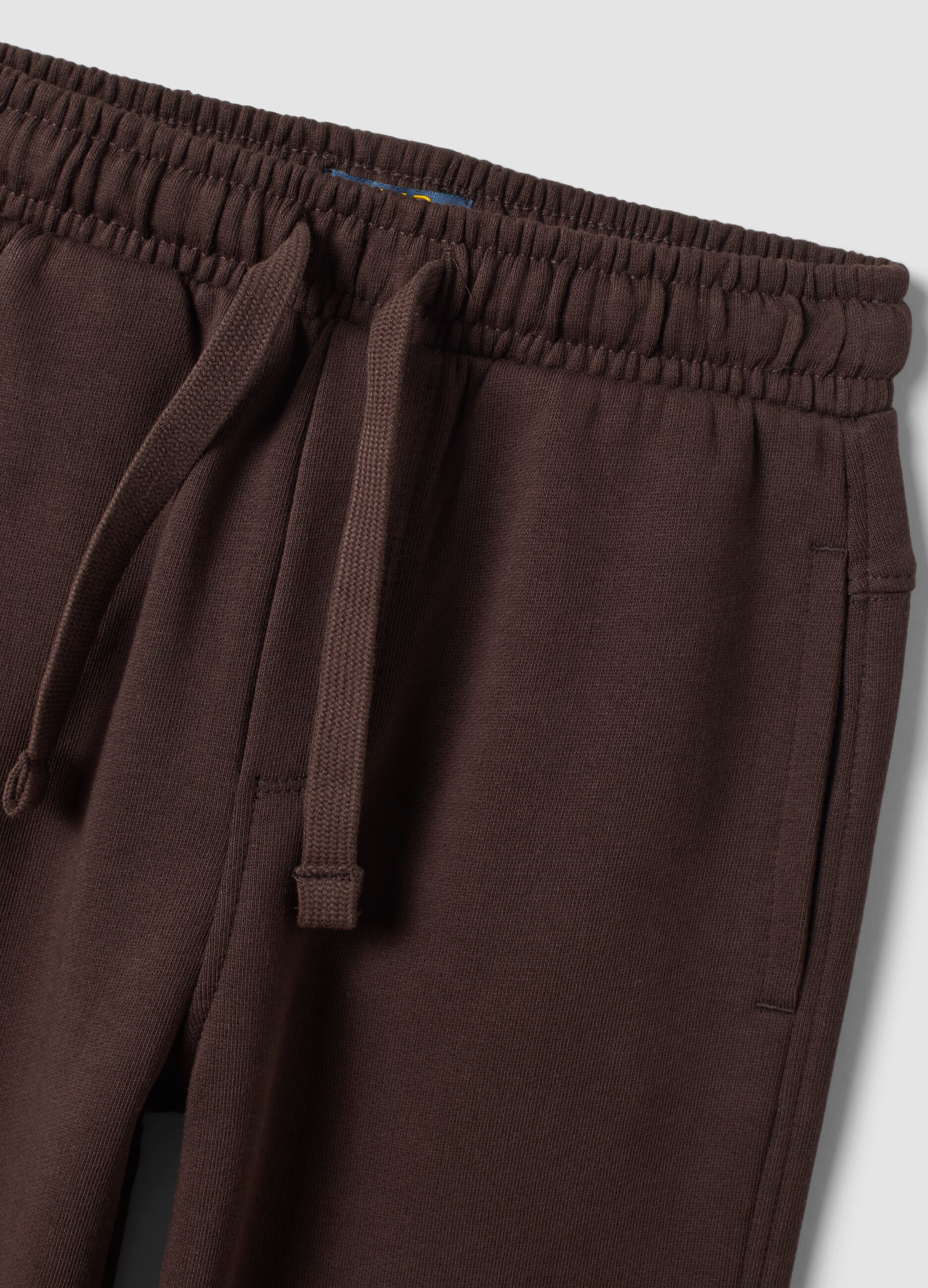 Brown overfit fleece joggers in pure cotton