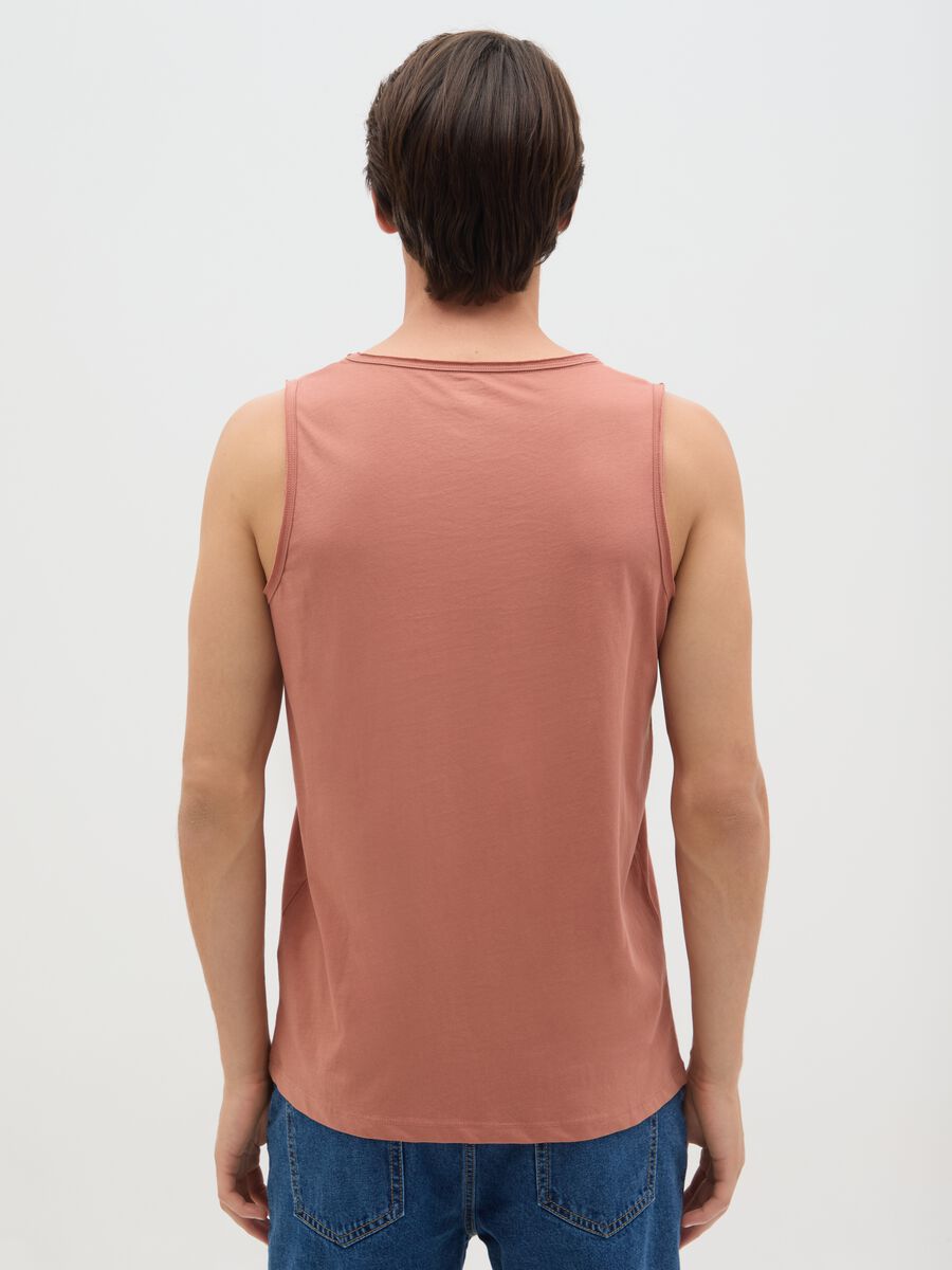 Men's pink pure cotton vest regular fit_3