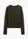 Dark green cotton-blend crew-neck jumper_3
