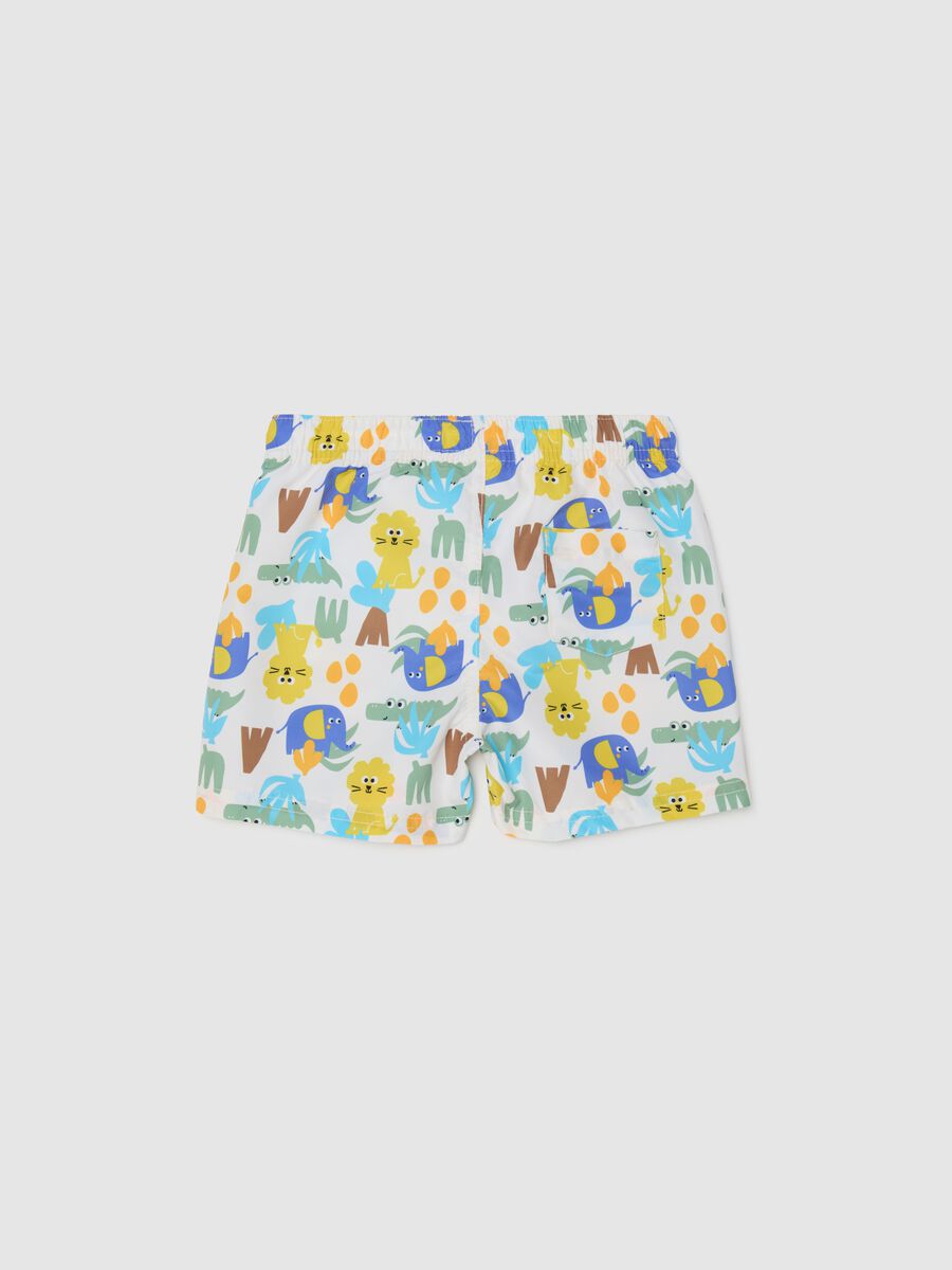 Children's multicolor regular fit shorts with animal print_1
