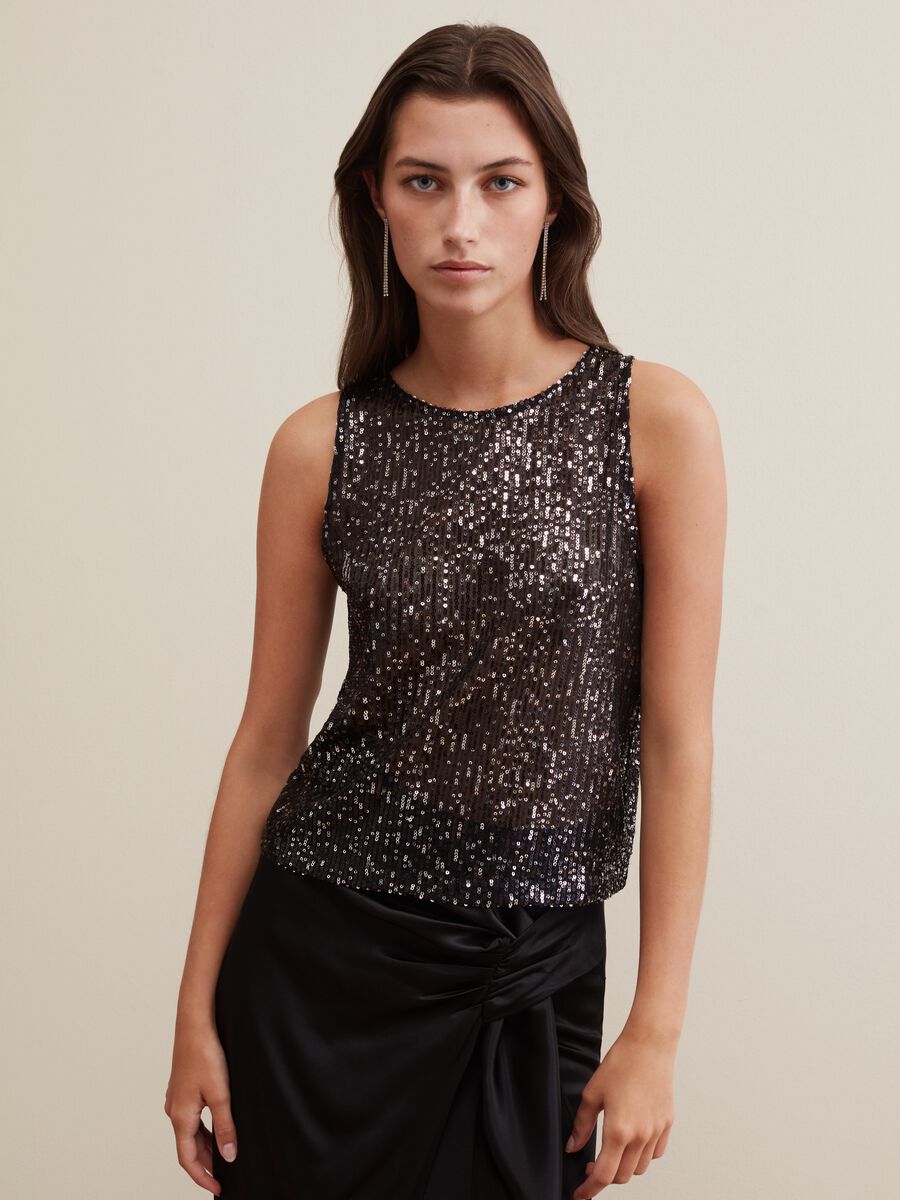 Tank top in paillettes_0
