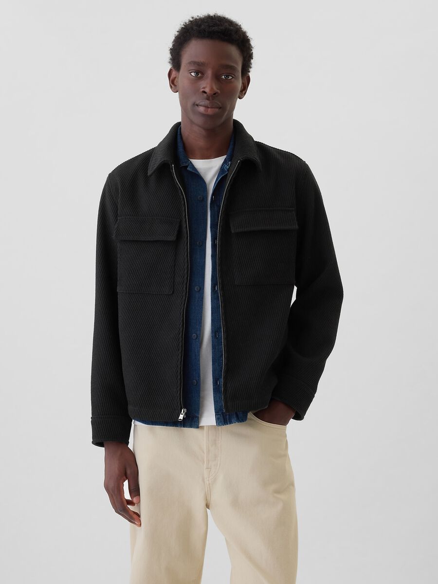 Jacket in wool twill_0