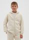 Boys' beige pure cotton hoodie regular fit_0