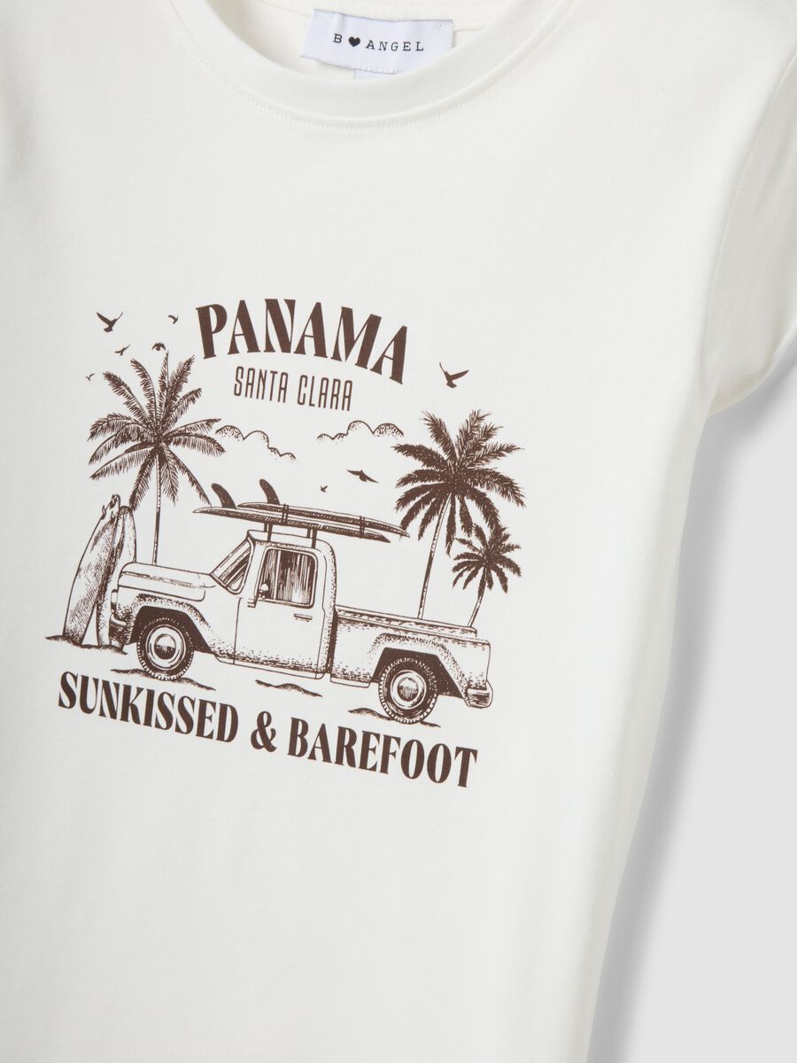 White fitted stretch-cotton T-shirt with print_5