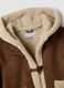 Brown stretch-fabric shacket with hood_1