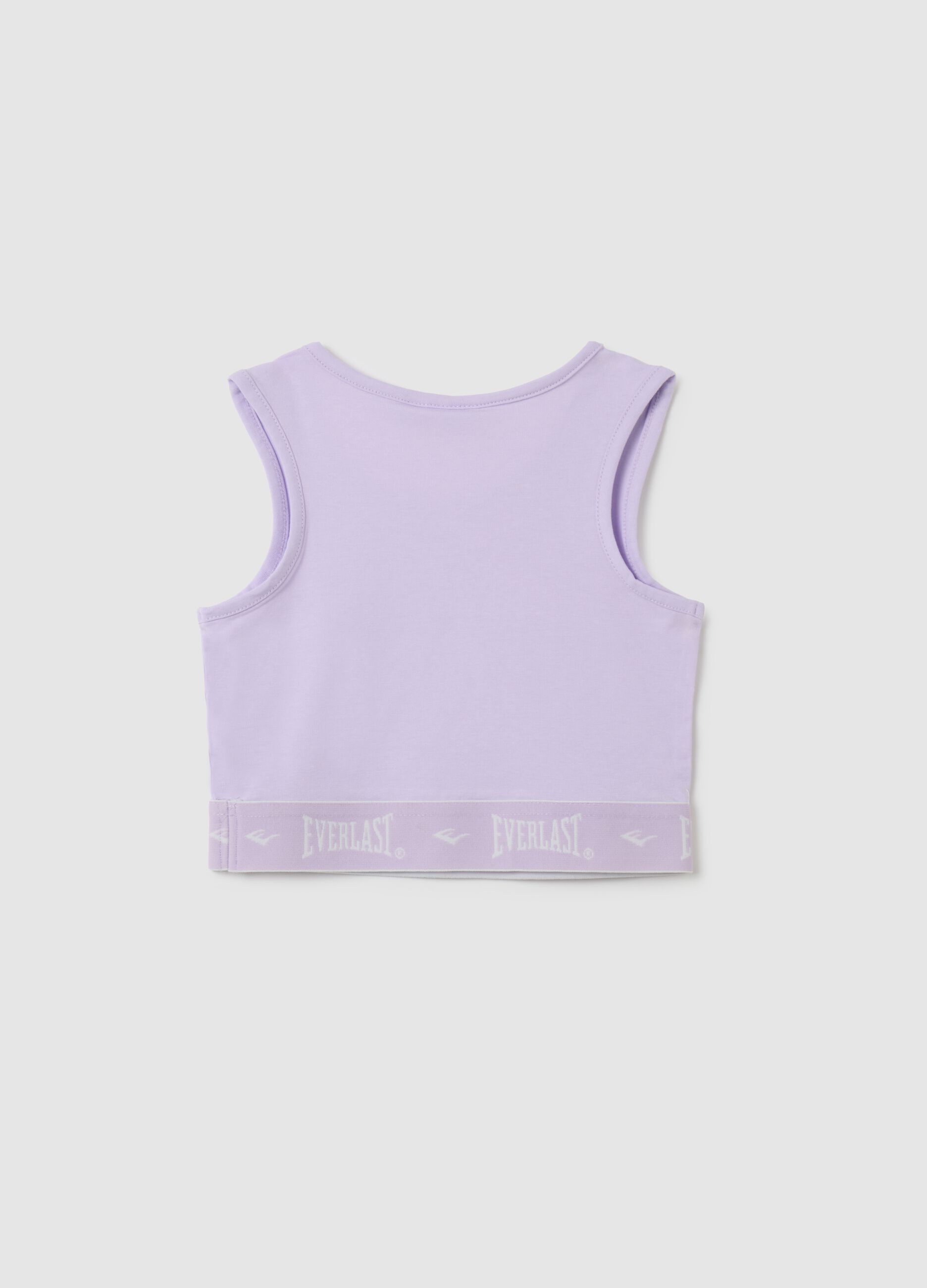Girls' Purple Cotton Regular Fit Crop Top