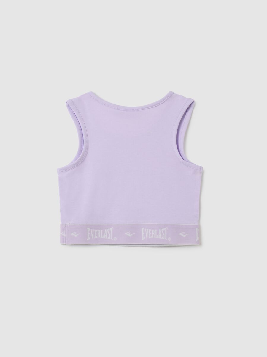 Girls' Purple Cotton Regular Fit Crop Top_1