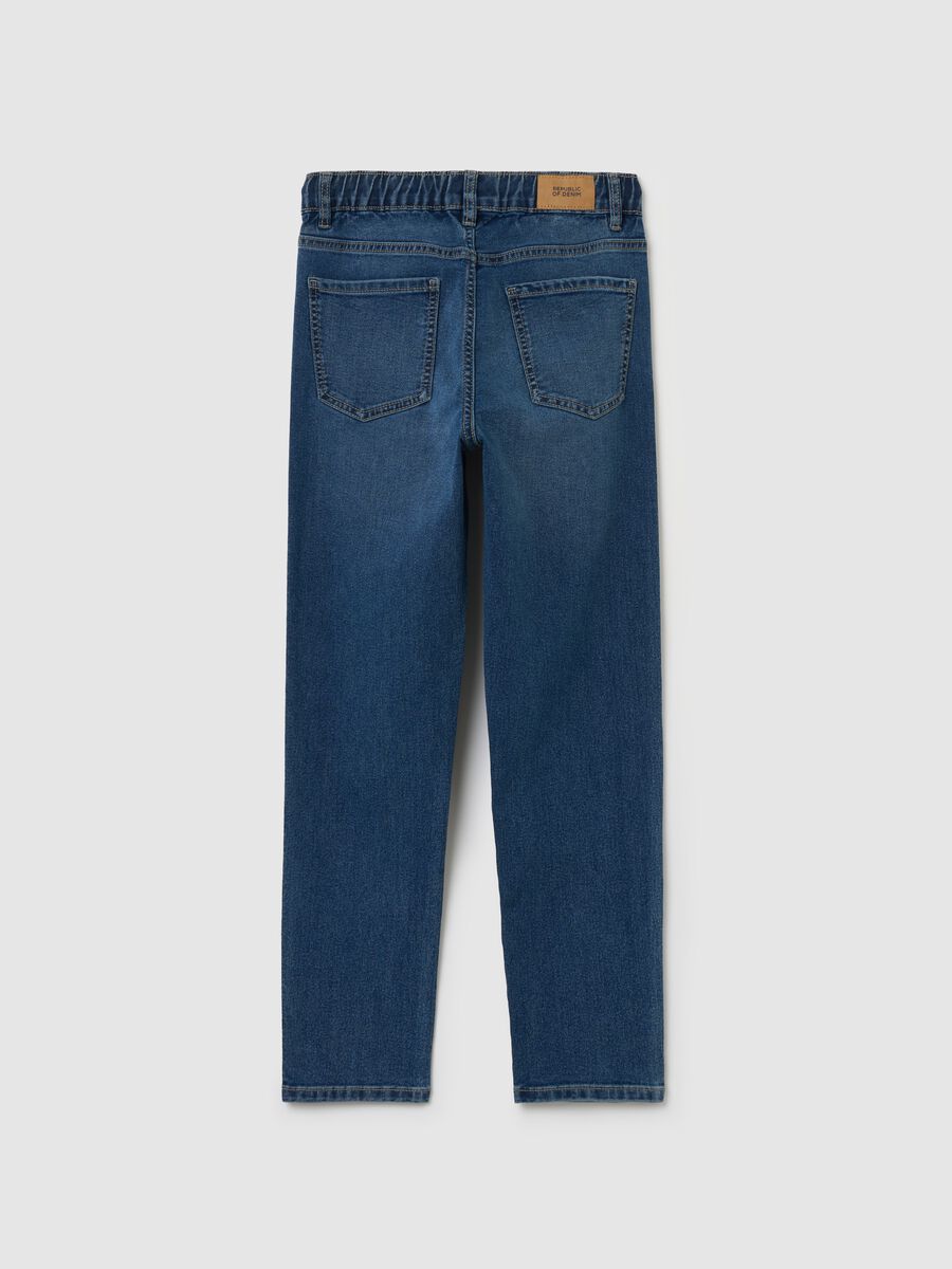 Joggers in denim cinque tasche _4