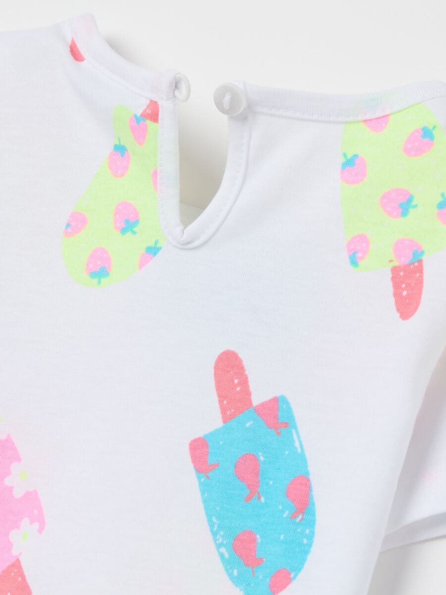 Cotton T-shirt with ice creams print_3
