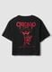 Girls' pure black cotton relaxed fit Chicago Bulls T-shirt_1