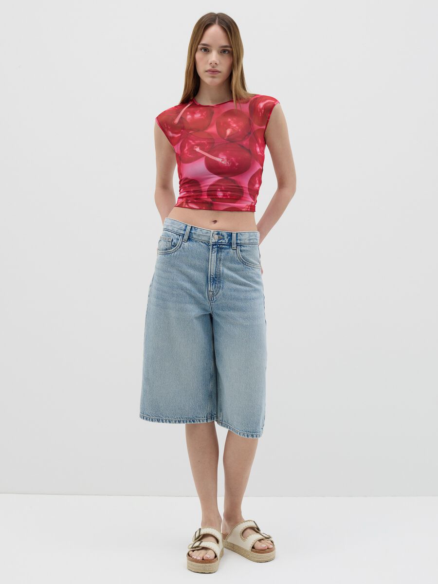 Red tank top in mesh with print_1