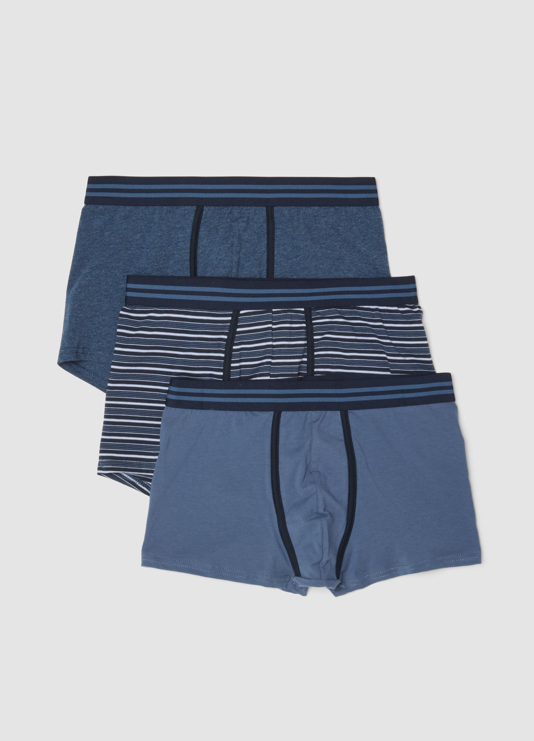 Multicolour 3-pack organic stretch cotton jersey boxer shorts