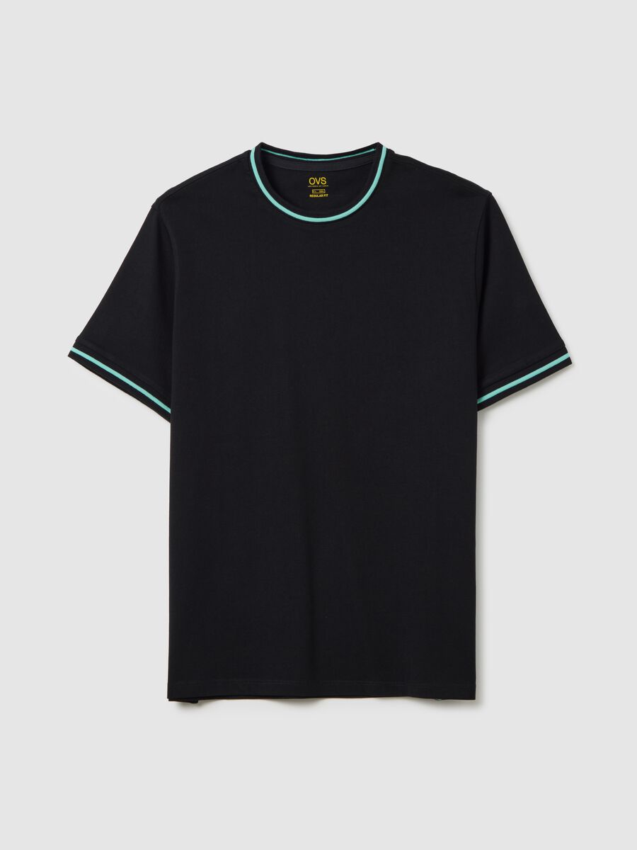Men's black pure cotton regular fit t-shirt_4