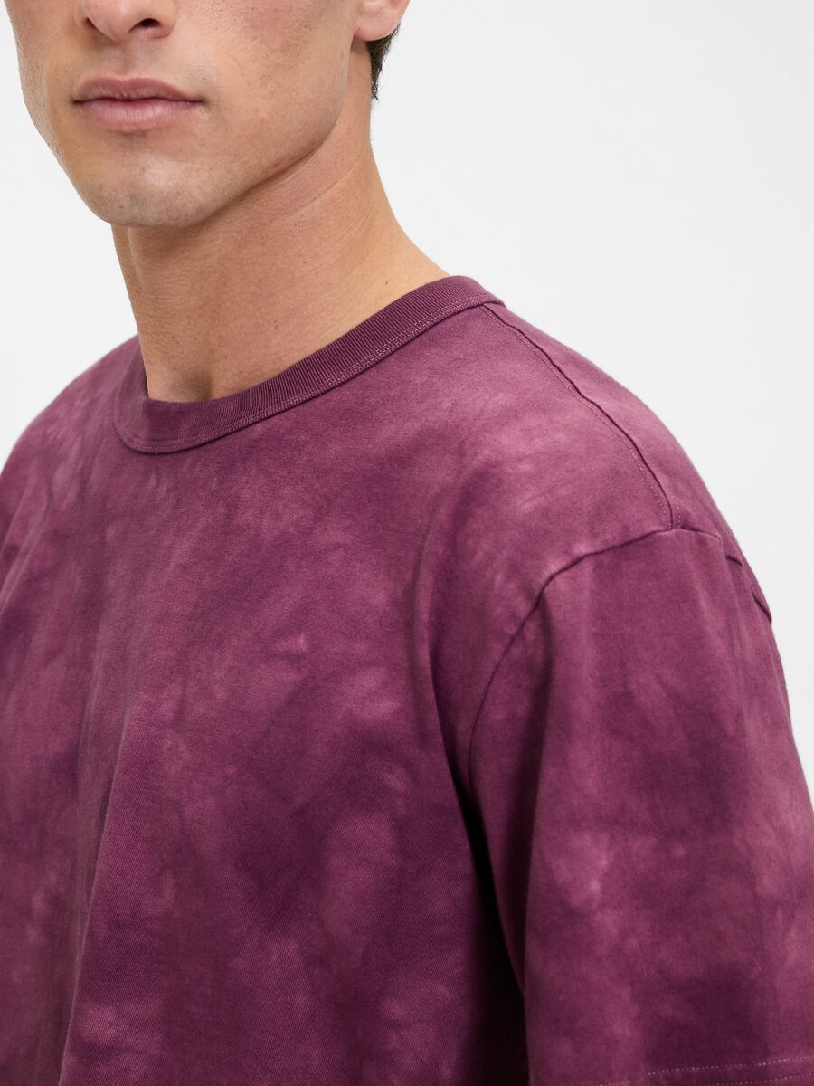 Purple short sleeve cotton T-shirt_3