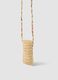 Beige phone pouch in pure paper-fibre fabric_1
