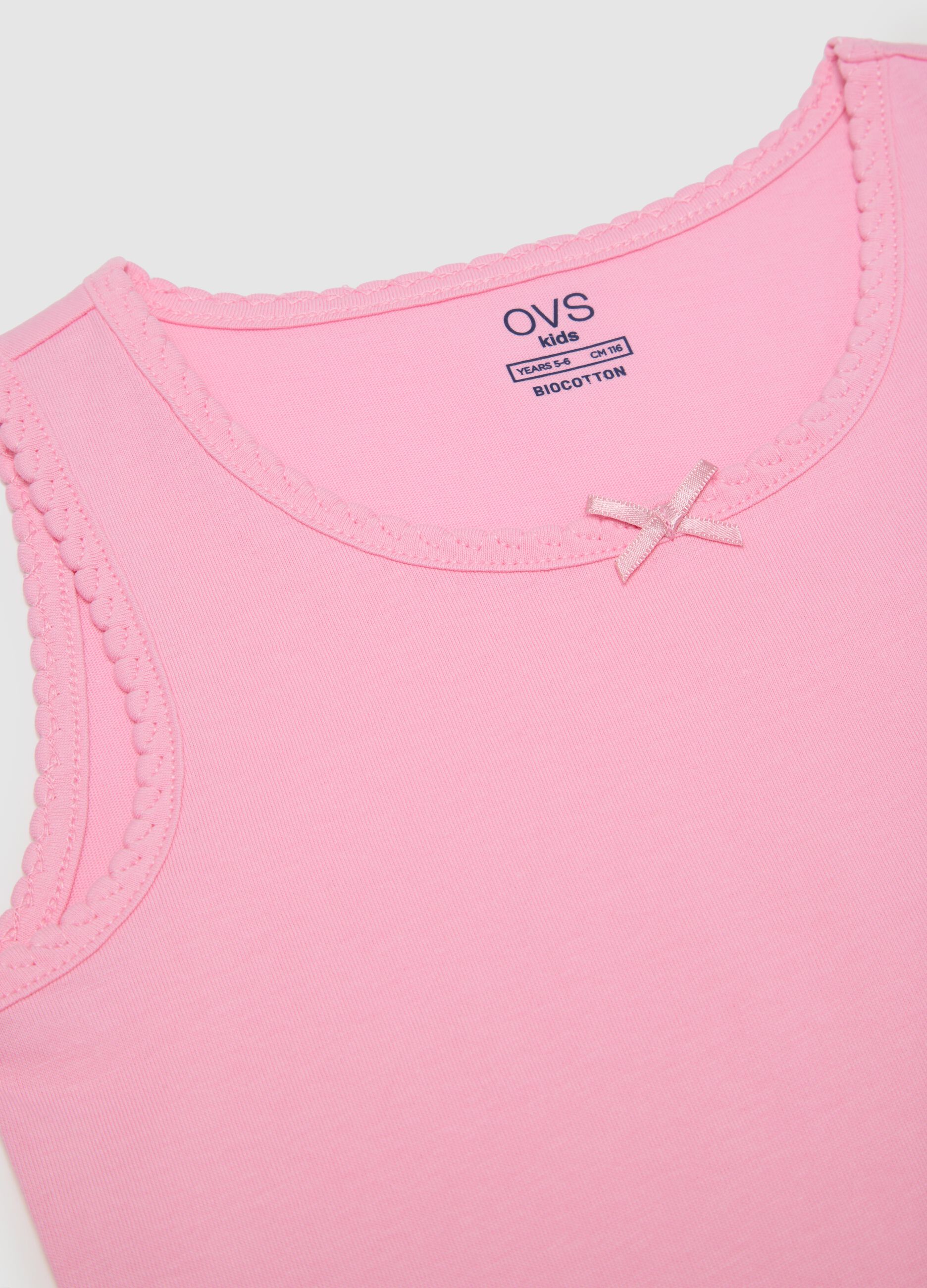 Sleeveless Pink Cotton Vest