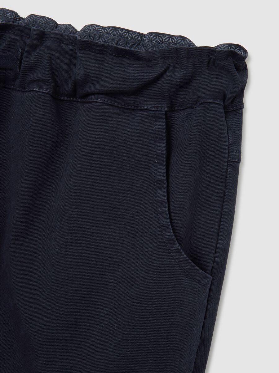 Blue Stretch Cotton Regular Fit Trousers_5