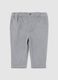 Grey baby trousers in pure corduroy cotton with regular fit_0
