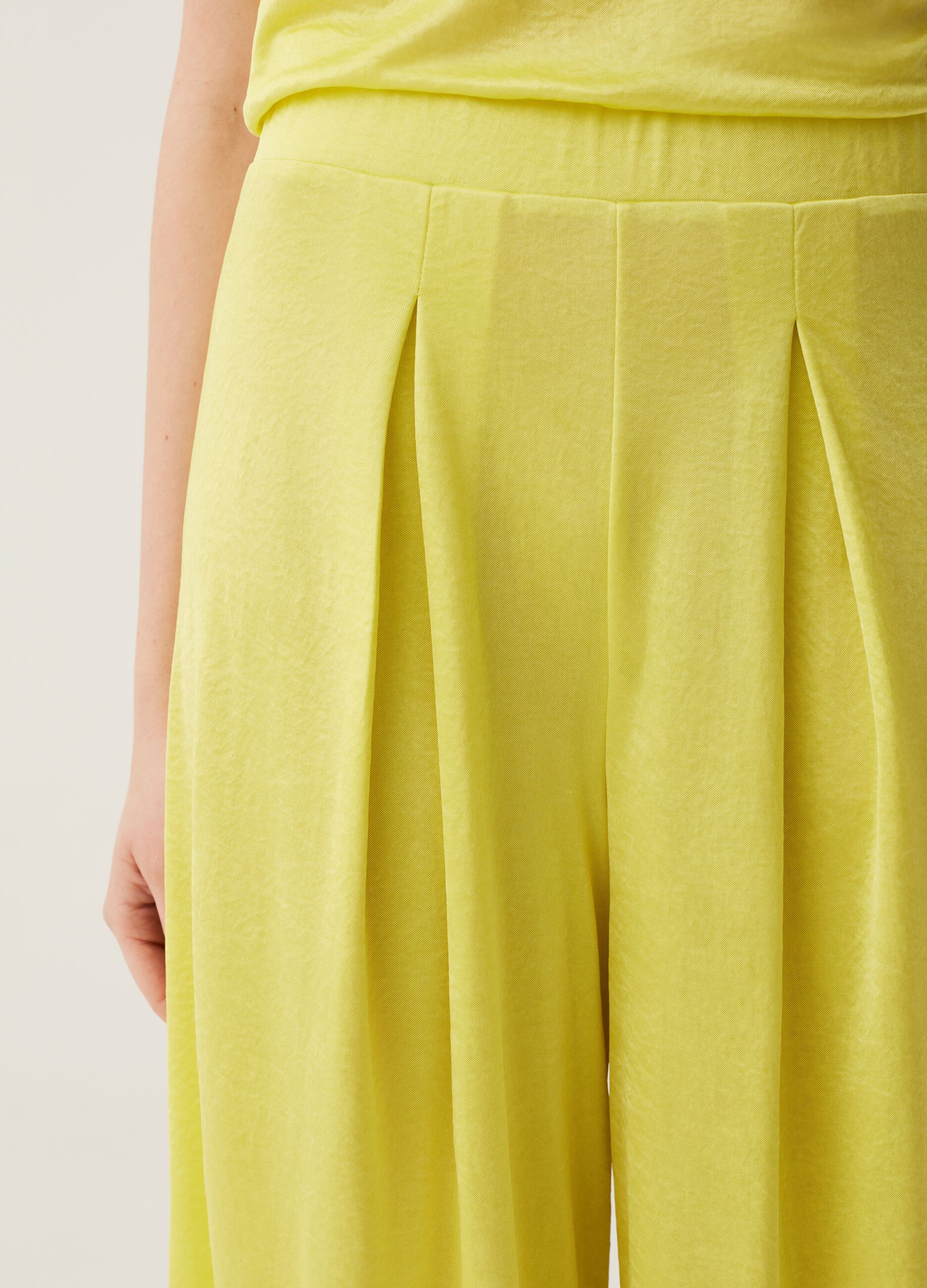 Pantaloni wide leg effetto crinkle_3
