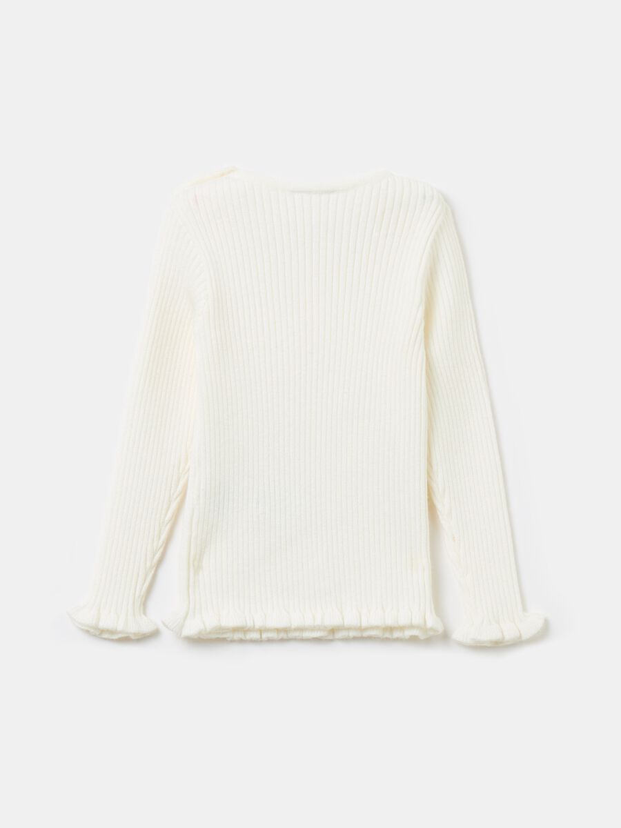 Ribbed pullover with frills_1